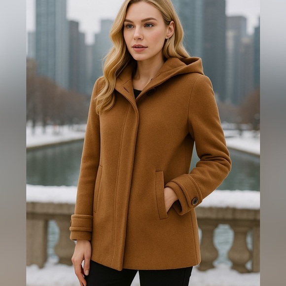 Jones New York Jackets & Blazers - Jones New York Camel Wool Blend Coat (Size 12)